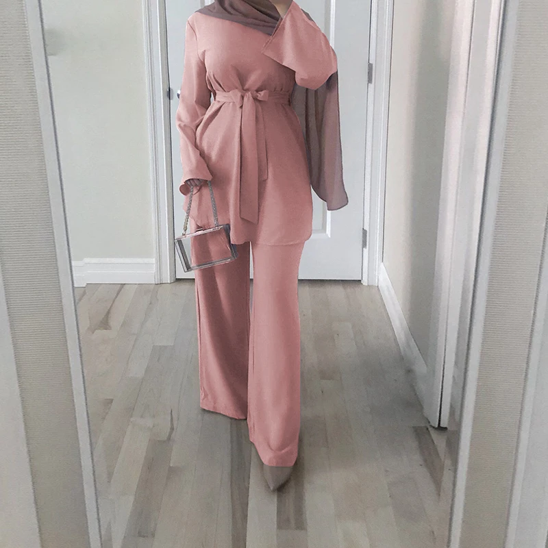 Новый модный мусульманский комплект из двух предметов простое красивое