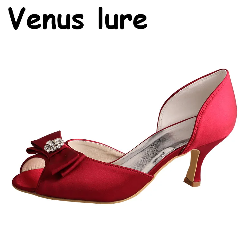 (23 цвета) бордовые туфли для женщин на лето вечерние средний каблук Размер