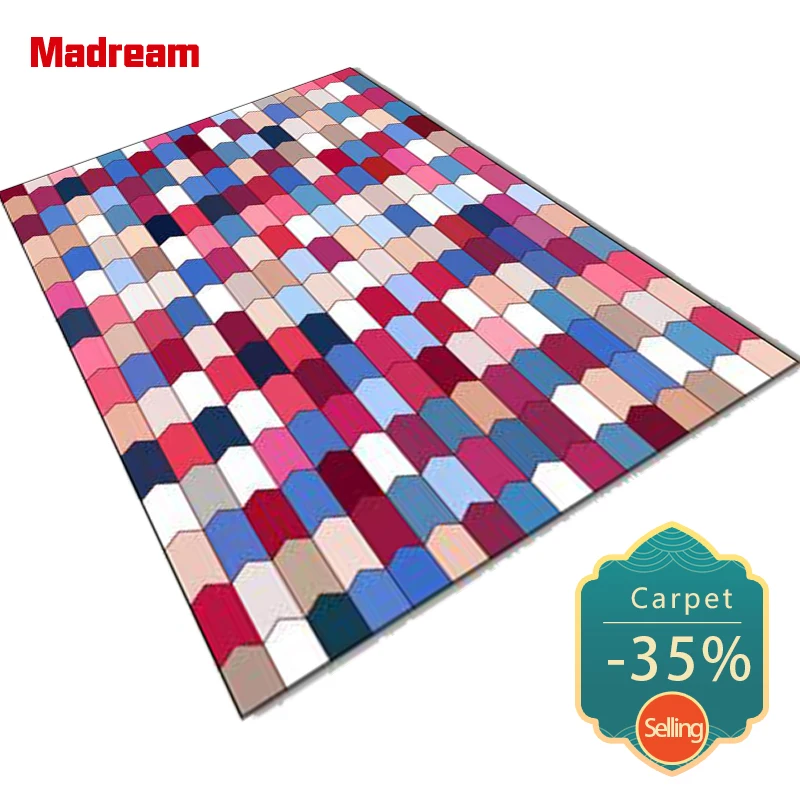 

Современные искусственные украшения для гостиной с геометрическим рисунком фуксия, коврики для украшения дома для спальни, роскошный прик...