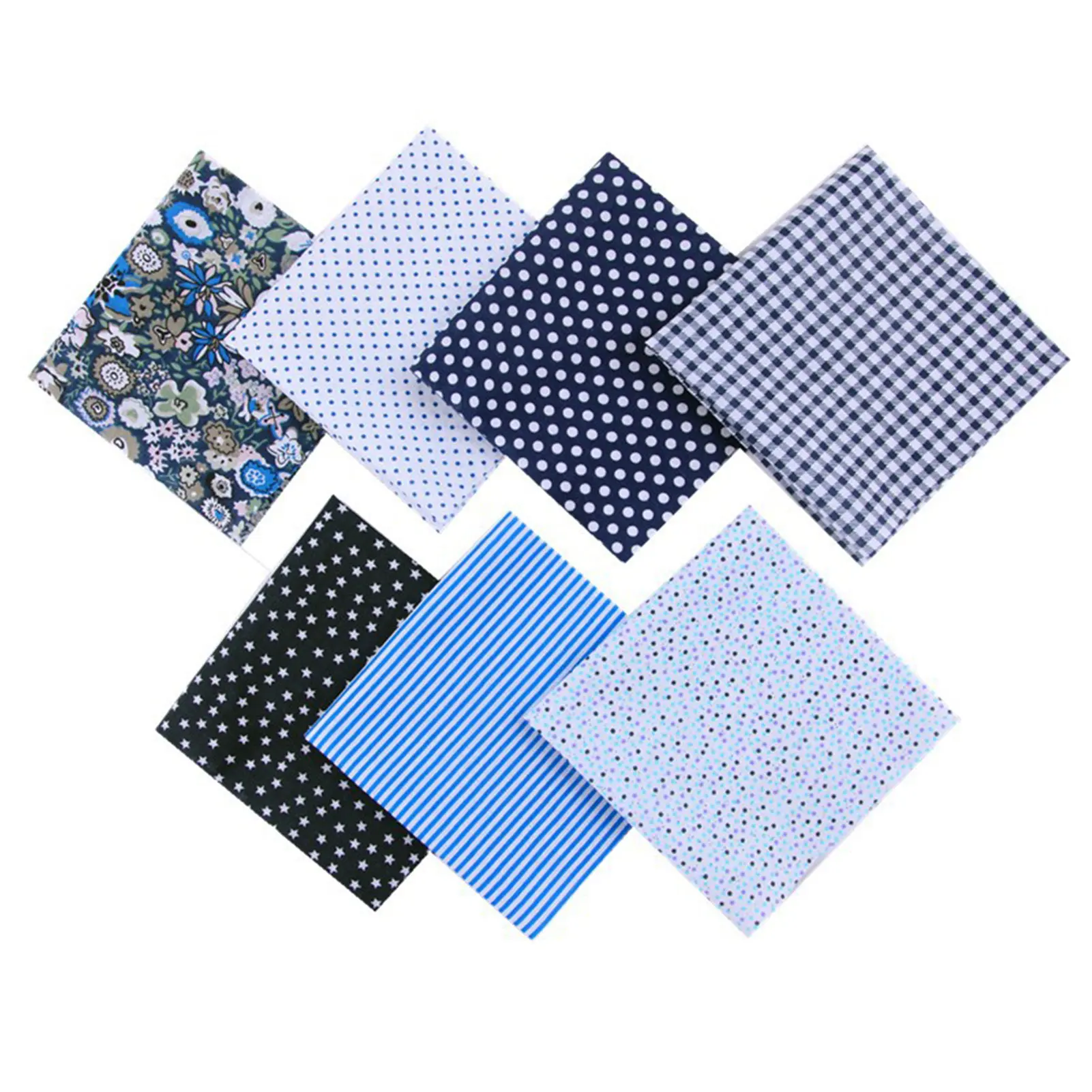 

7 Pcs Romantic Valentine's Day Decorative Fabric DIY Handmade Small Cloth Group Plain Weave Small Soft Floral Cotton Fabric DH