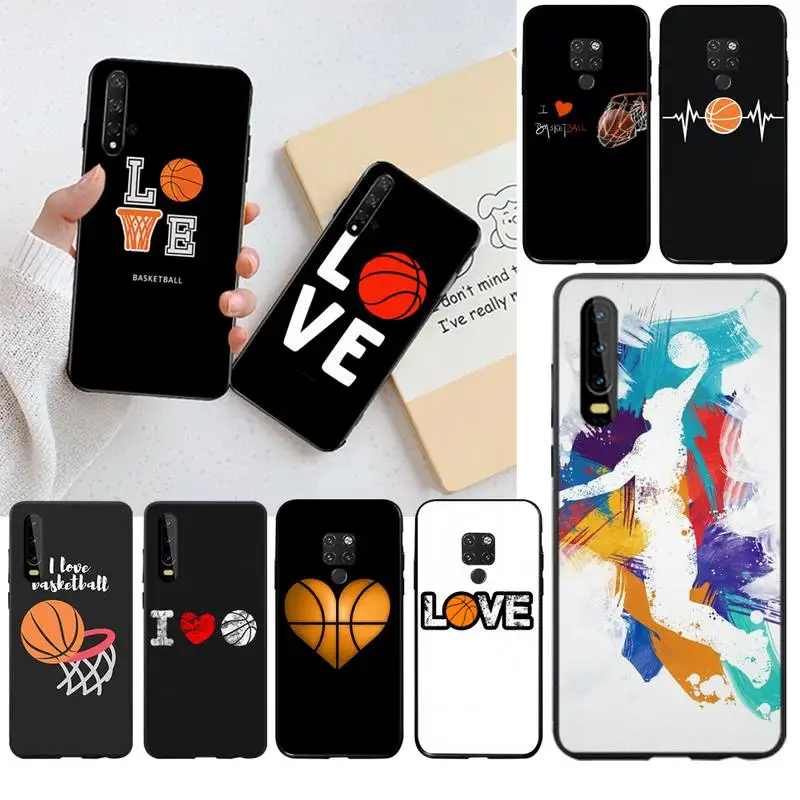 YJZFDYRM I love basketball черный ТПУ мягкий чехол для телефона Huawei P40 P30 P20 lite Pro Mate 30 20 P Smart 2019
