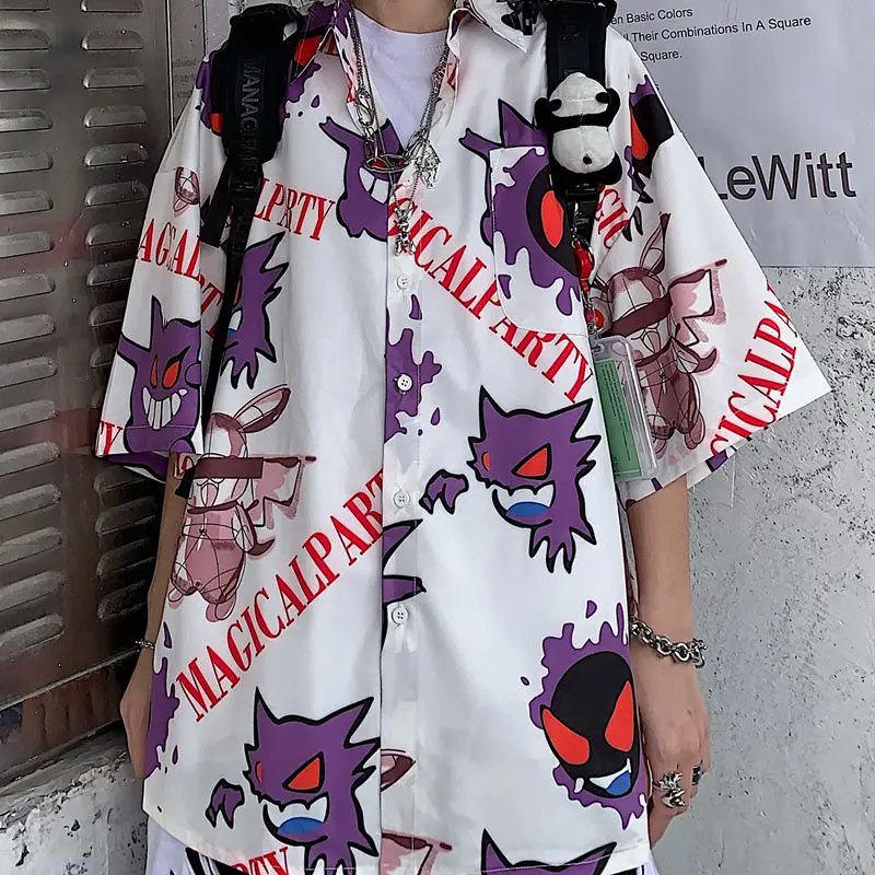 Лето 2020 новая молодежная популярная рубашка в стиле Харадзюку Ретро стиль с