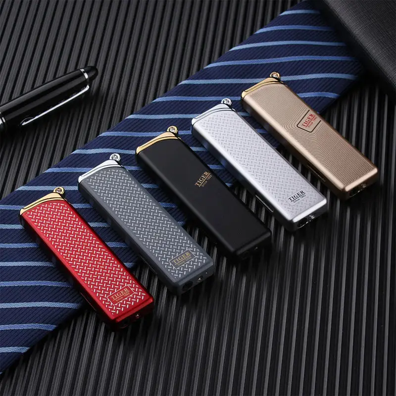 Плоская тонкая портативная металлическая планшетовая зажигалка надувная