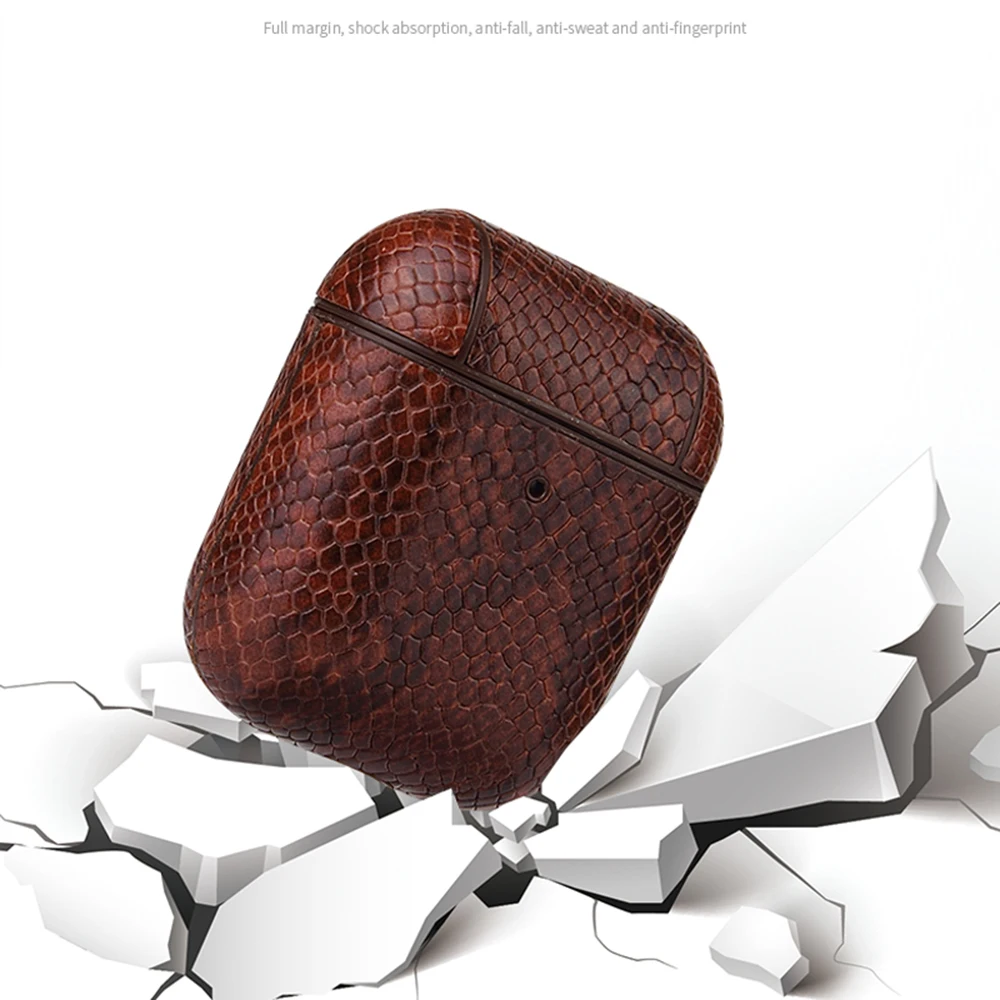 Противоударный чехол для наушников роскошный кожаный телефона Apple AirPod