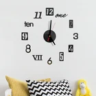 Функциональные Акриловые минималистичные настенные часы, современные настенные часы сделай сам, 3D декоративные зеркальные наклейки с поверхностью, Декор для дома и офиса, настенные часы