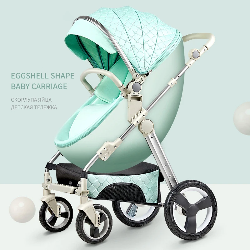 Детская коляска складная амортизационная с высоким ландшафтом четырехколесная