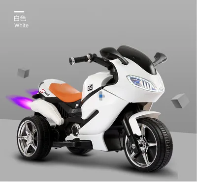 Детский Электрический мотоцикл трехколесный большой игрушечный автомобиль может сидеть на батарейках для мальчиков и девочек с дистанционным управлением детская коляска