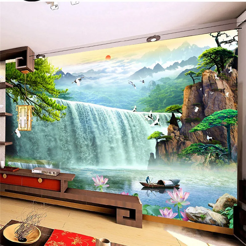 3d обои современный пейзаж красивый Большой водопад домашний Декор живопись