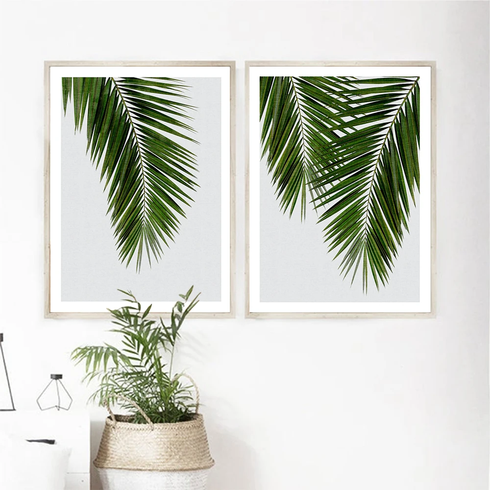 

Home Decor Scandinavian Style Green Plants Poster Green Leaves Decorative Picture Modern Wall Art Paintings for Living Room