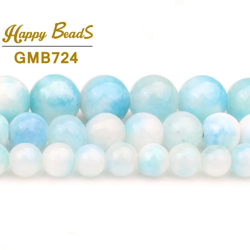 Бусины из нефрита персидские синие круглые бусины россыпью для изготовления