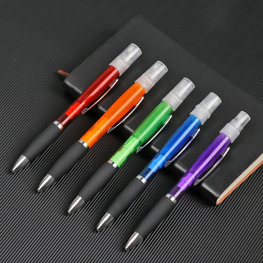 

2020 Plastic Disinfectant Pen with Mini Refillable Multifunction Spray Ballpoint Pen Travel Perfume Bottle Stationery