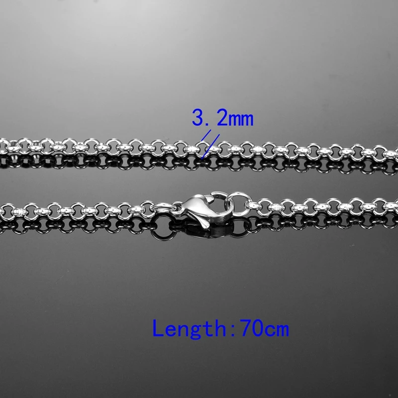 70cmx3.2mm Горячее модное ожерелье из нержавеющей стали с плоской панцирной цепочкой золотого цвета длиной 50 см, 1 шт - Окраска металла: 70cmx3.2mm