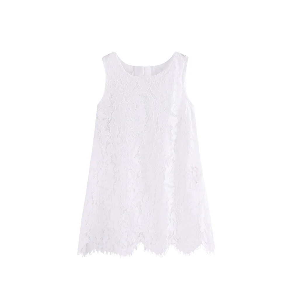 Кружевное платье для девочек без рукавов | Детская одежда и обувь