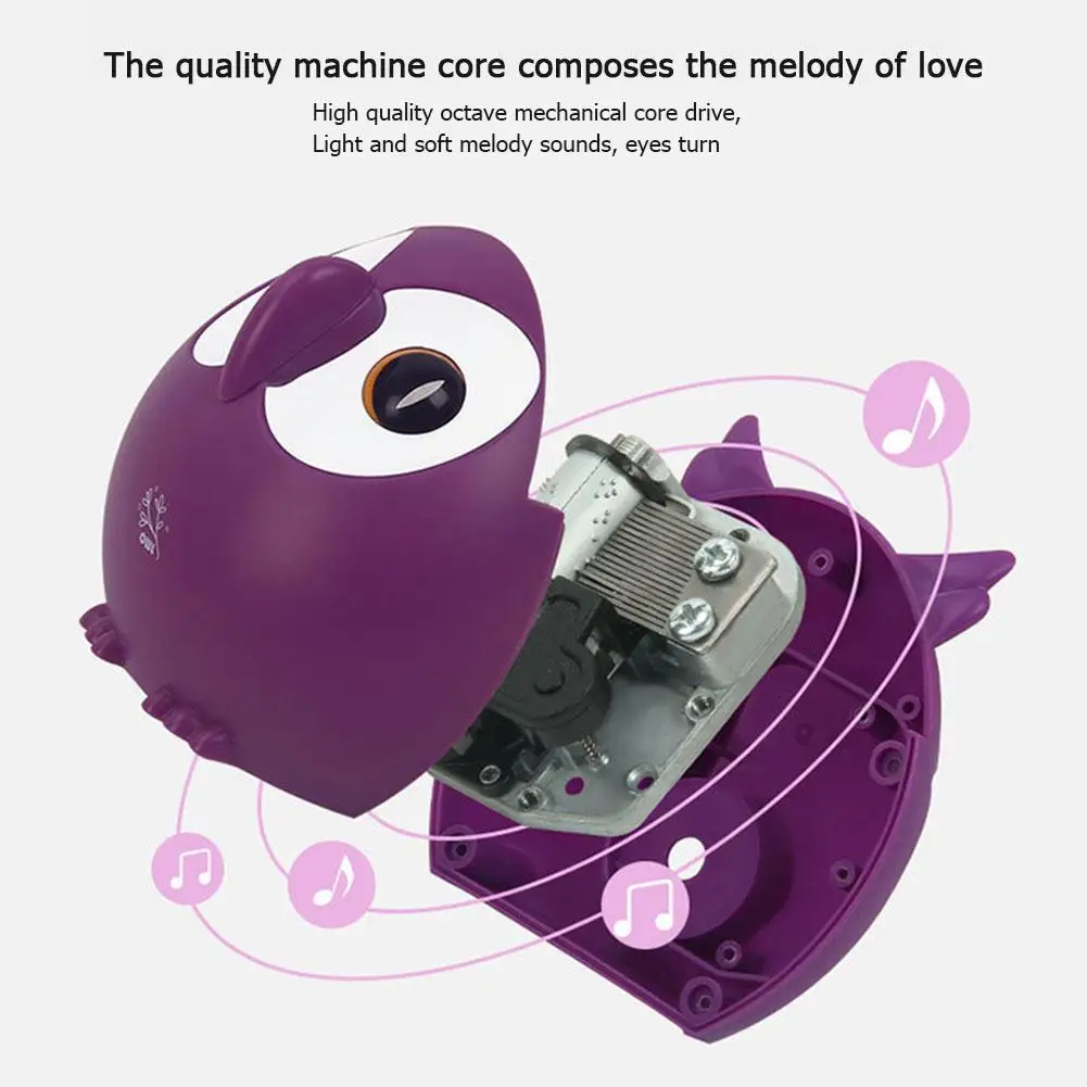 

Children's Music Box Owl Music Box Family Decoration Creative Plastic Music Box Toy Decoration Color Random