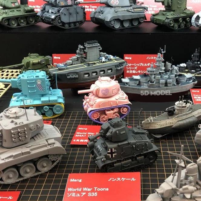 Игрушечная модель Meng Q WW2 M4A1 Sherman King Тигр Танк T34 KV2 сделай сам военная
