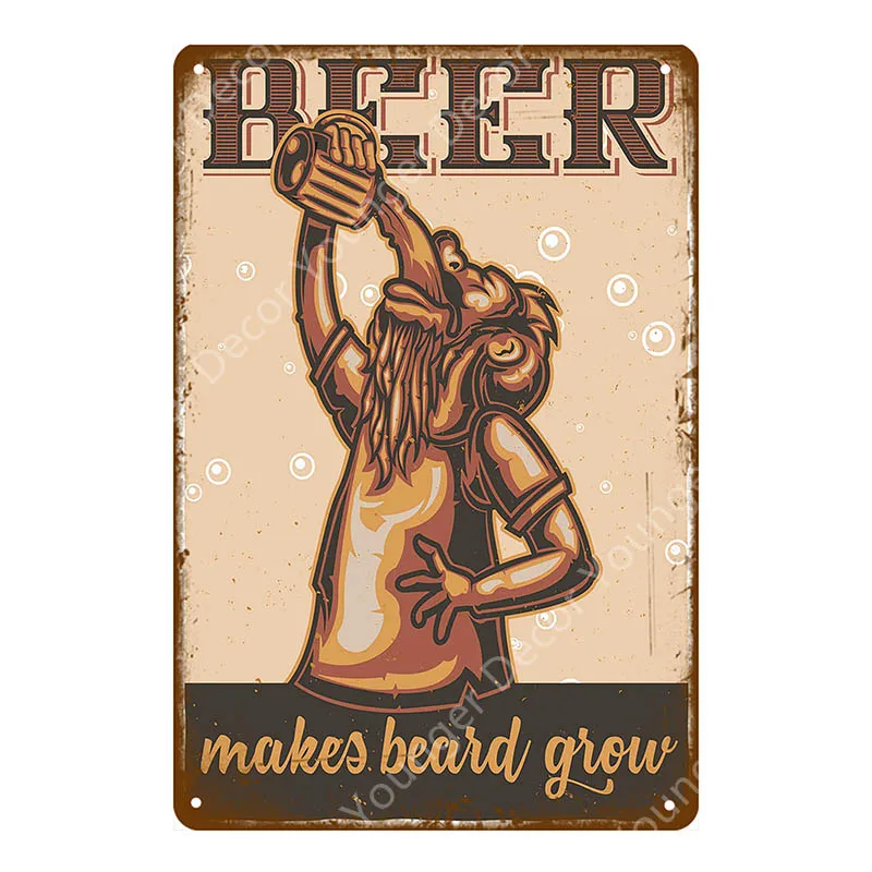 YD4209F Man Cave Drinks Beers Decoration Vintage Metal Tin Signs Gin Tonic Wine Plaque Shabby Chic Pub Bar Casino Poster Wall Art Decor - Цвет: YD4209F