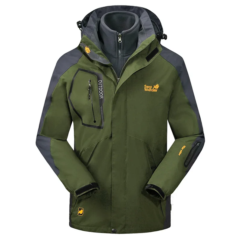 Мужская и женская зимняя ветровка с флисовой подкладкой капюшоном|Походные