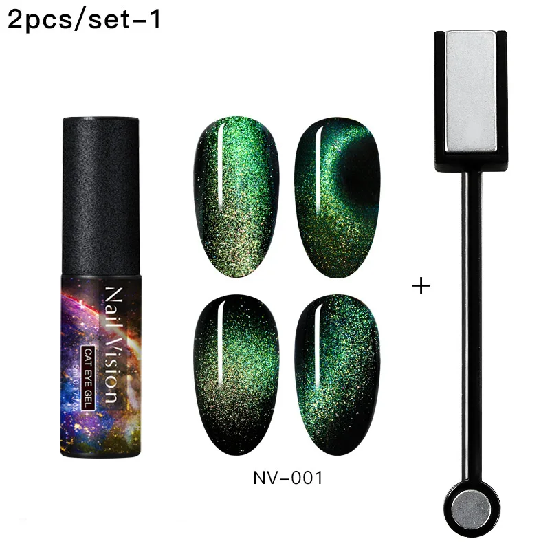 Nail Vision 5 мл Гель-лак для ногтей с эффектом «кошачий глаз» лак Хамелеон для использования с магнитом УФ Гель-лак для ногтей Фиолетовый Синий замочить от УФ светодиодный Гель-лак для ногтей - Цвет: EEZH07355