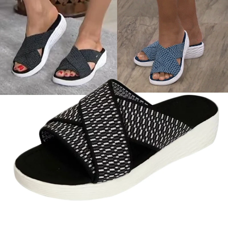 

Summer Slippers Men Shoes 2021 Casual Platform Sandals Males Slides Comfort Flat Plus Size Cross Beach Ladies Outside Slippers
