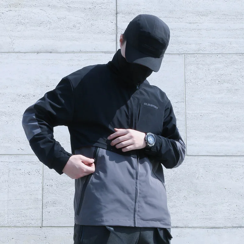 Женская непродуваемая куртка силенбур Techwear контрастного черного цвета модная