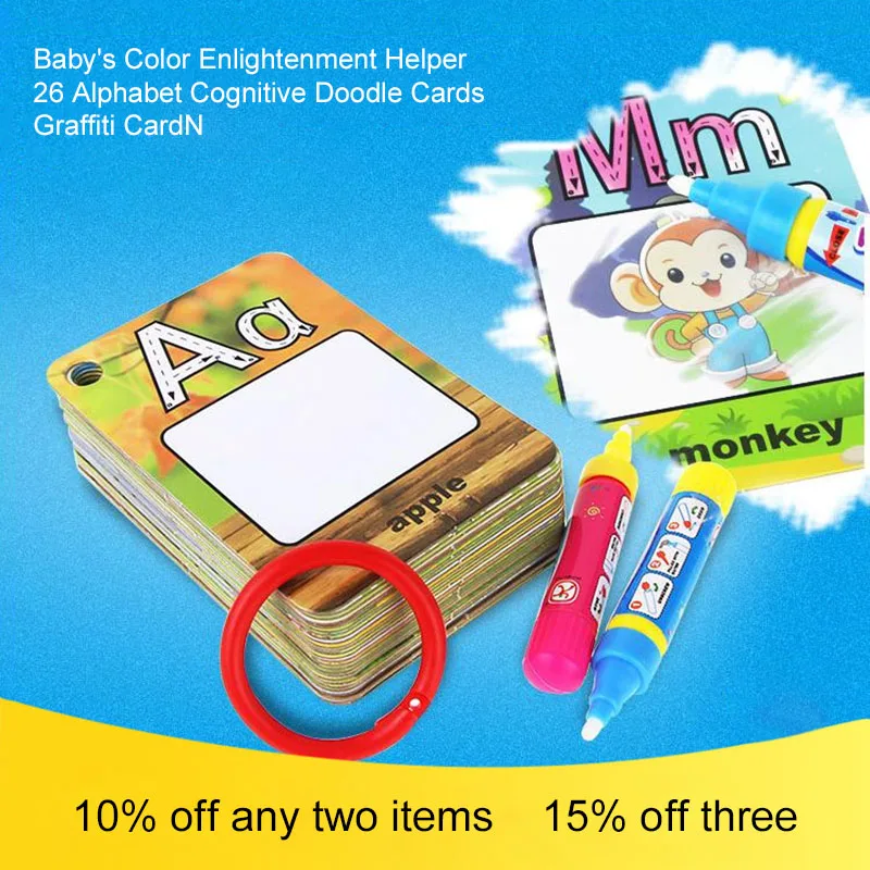 Водяная обучающая карта на английском языке 26 дюймов Волшебная с 2 ручками и