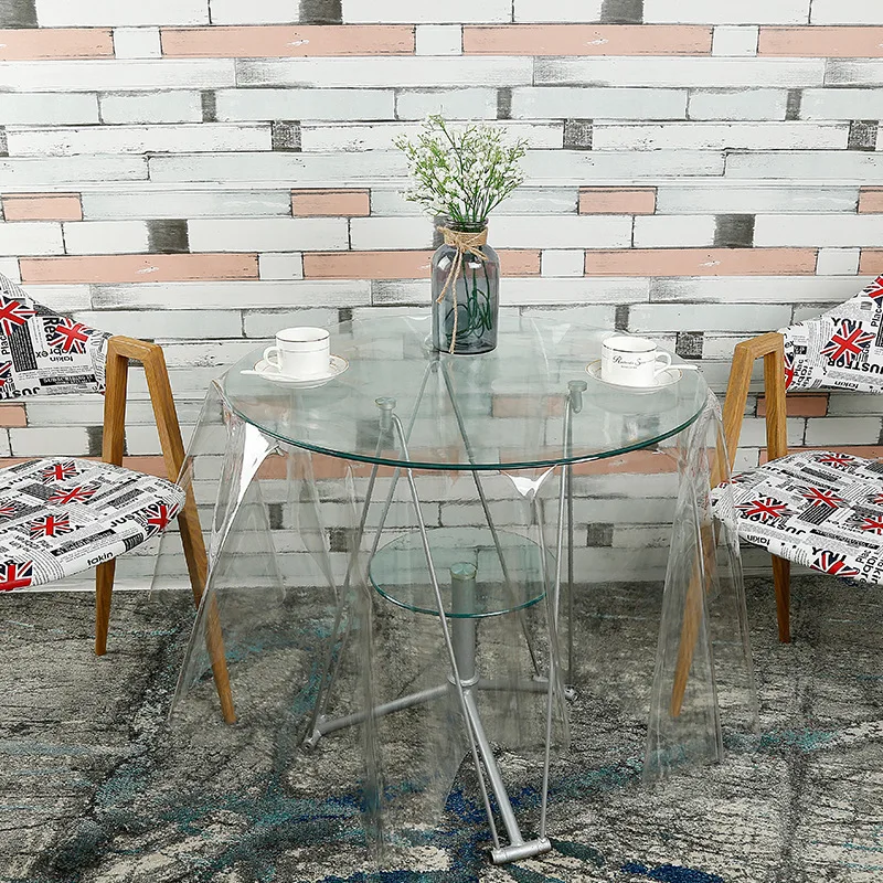 Провисание ПВХ кофе скатерть мягкое стекло скатерти Watherproof пластиковые круглый