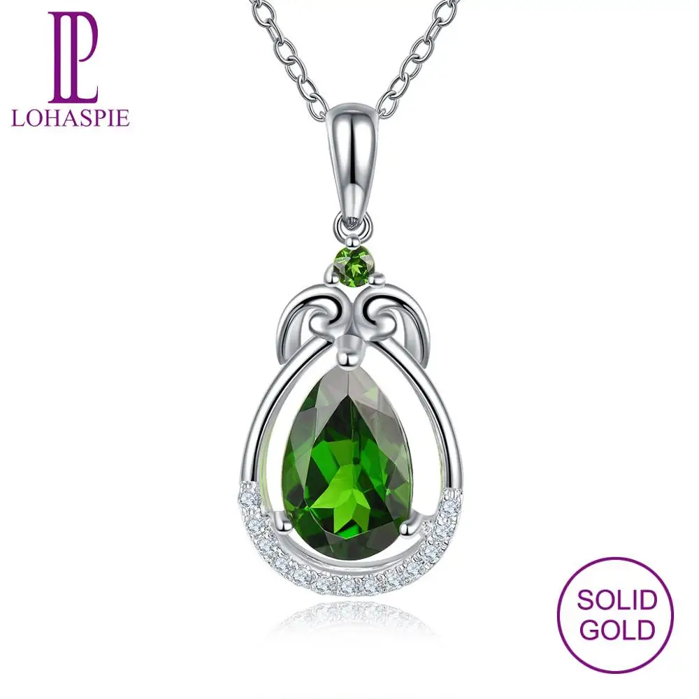 LP алмазный кулон 1.36ct натуральный драгоценный камень хром Твердый 18K 750 Белое