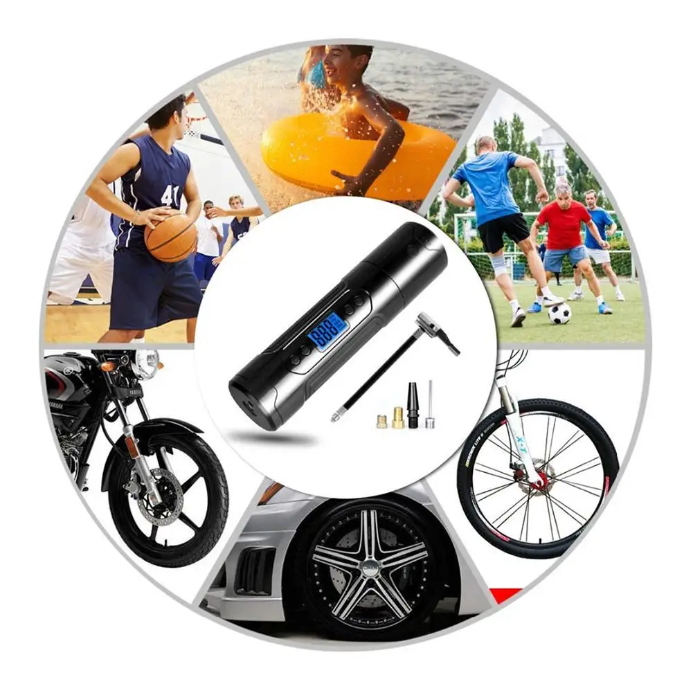 comprar Inflator Cilíndrico Portátil Carro Motocicleta Bicicleta Colchão De Ar Bola Multi-purpose Bomba De Ar Com Luz Compressor Elétrico