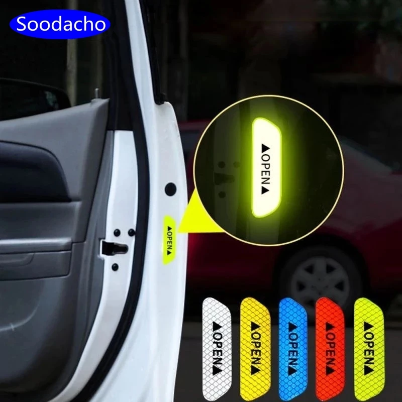 Soodacho 4 Шт Автомобильные отражающие наклейки Безопасность Предупреждение Mark