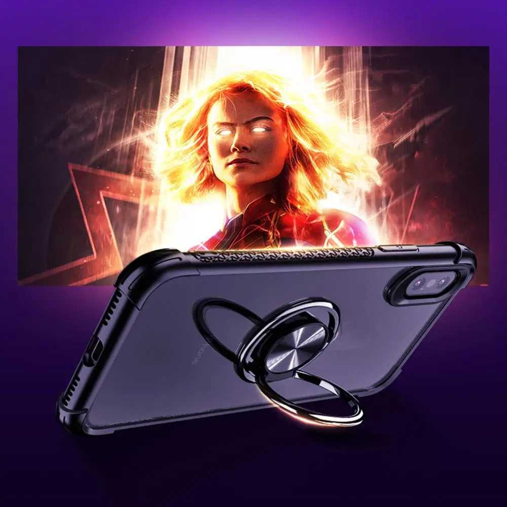 Прозрачный чехол из ТПУ для iPhone 2019 11 XS MAX XR X 8 8P 7 P 6 6s с держателем в виде кольца на