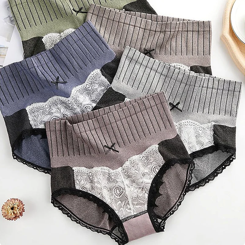 Women's Panties Underwear Seamless Hight Waist Lace Briefs Hip Lift Body Shaper Breathable Cotton Girl Underpant Lingerie Female | Женская