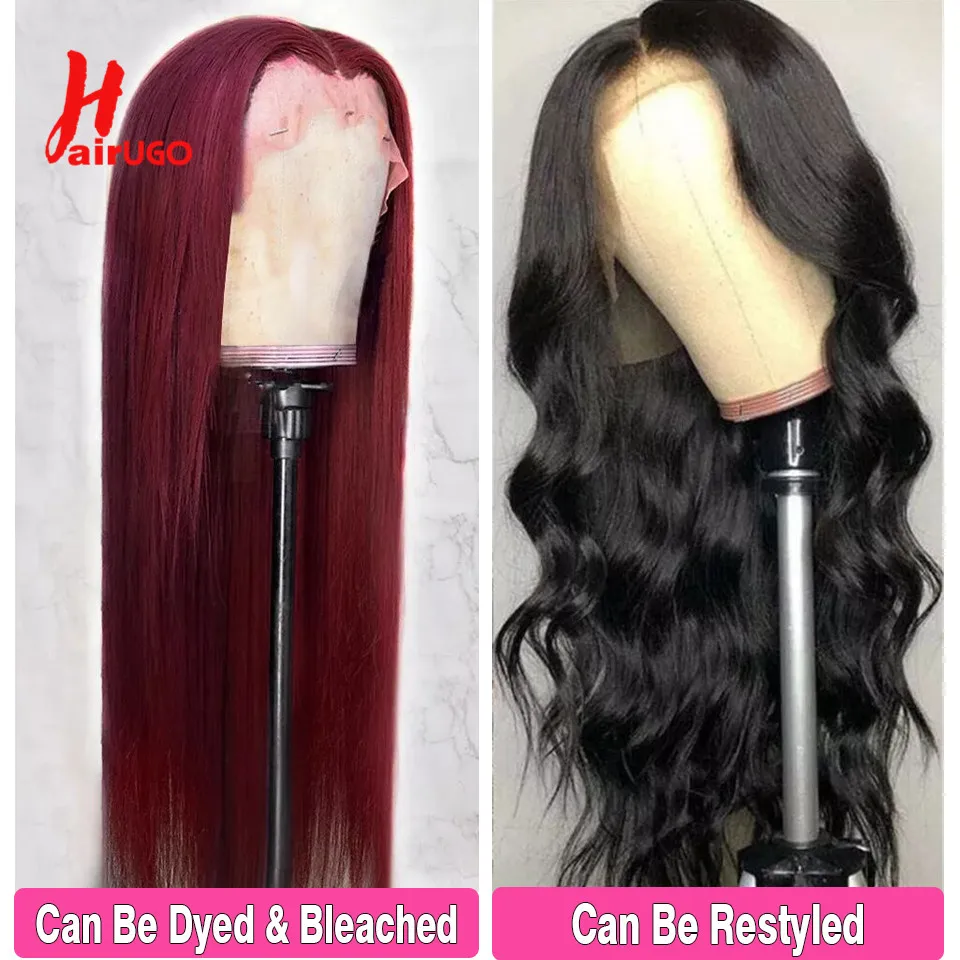 Парик HairUGo на сетке 4*4 прямые парики из человеческих волос без повреждений