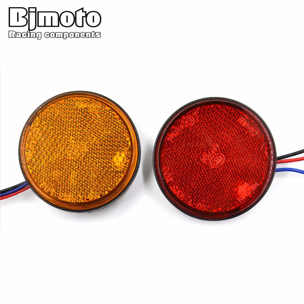 

BJMOTO 10pcs Car Light Round Rear Tail LED Light Brake Stop Signal Reflector for BMW Yamaha Honda Suzuki Kawasaki