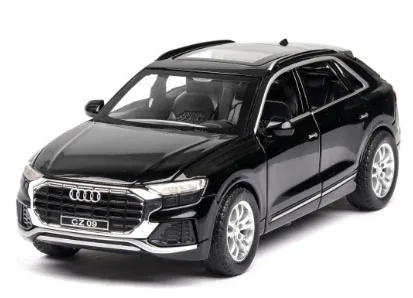 Черный Высокая имитация 1:32 Audi Q8 со звуком светильник Вытяните назад игрушечный автомобиль модель игрушки для детей Подарки - Цвет: Черный