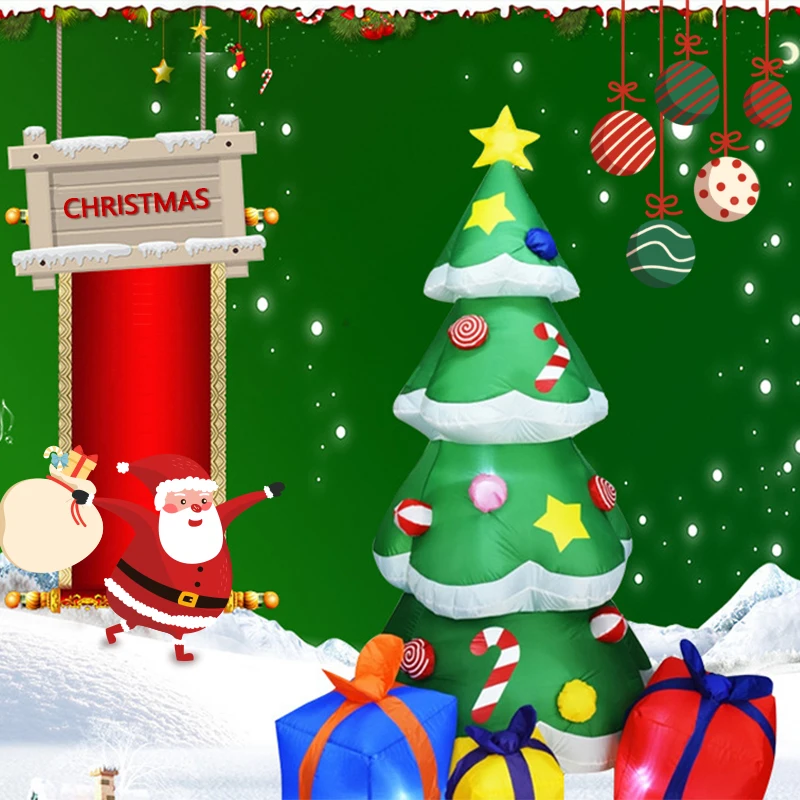 

210 см надувная Рождественская елка со светодиодный Ной подсветкой, воздушный насос для рождественской елки, для помещений и улицы, надувные ...