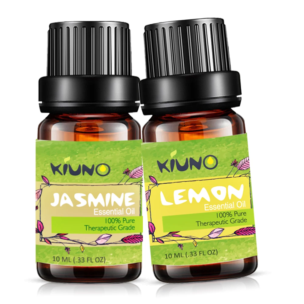 KIUNO 10 мл 2 шт. набор чистые эфирные масла увлажнитель ароматерапия лимон Жасмин