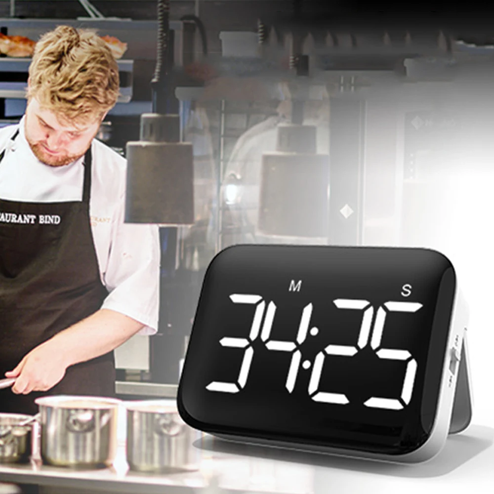 

LED Digital Kitchen Timer Clocks Sport Stopwatch for Cooking Study Magnetic Countdown Count Up Timer Electronic Large Display