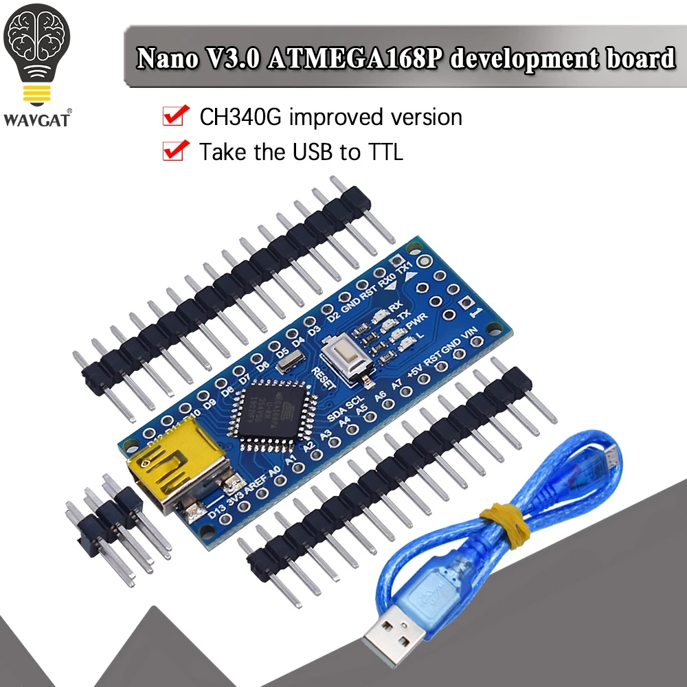 Официальный контроллер Nano Atmega168 совместимый с arduino nano Atmega168PA AU CH340 CH340C заменяет USB