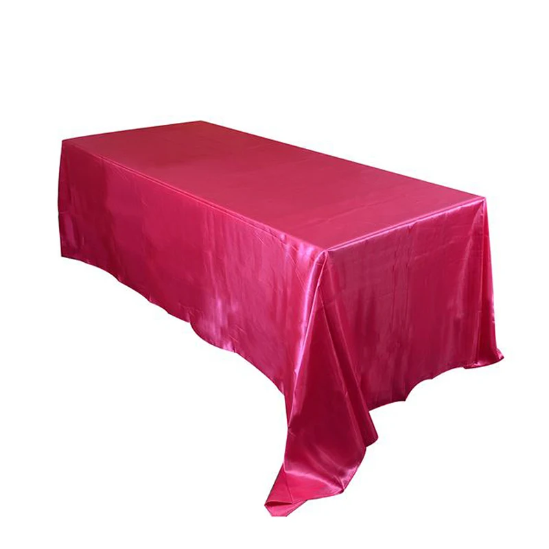 Hot Pink 1 шт. атласная Скатерть прямоугольный банкетный стол в гостинице ткань для свадебной вечеринки Рождественская скатерть украшение дома - Цвет: Hot Pink