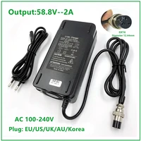 58 8v2a charger for 48v 52v li ion battery electric bike lithium battery charger gx16 high quality strong with cooling fan