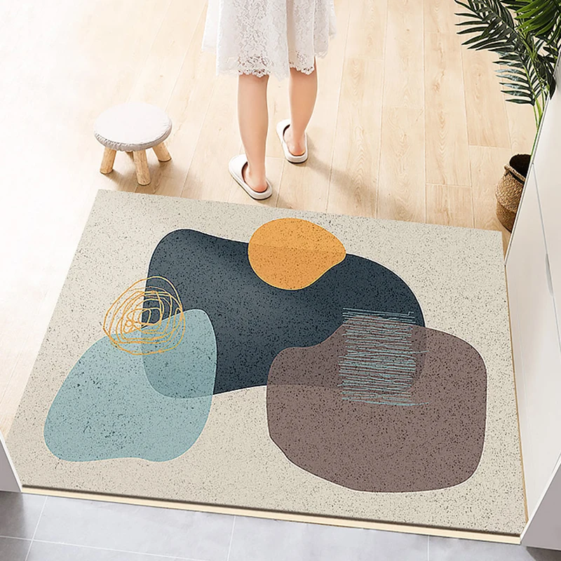 customize pvc silk loop dust proof printed doormat geometry carpet outdoor hallway rug mats shoes scraper for bathroom area rugs free global shipping