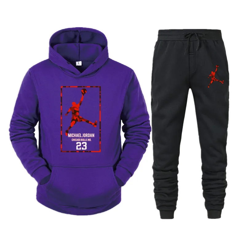 

Sports brand No.23 printed Hoodie + 2-piece trousers, men's high-end outdoor sports suit, leisure fashion personality pullover