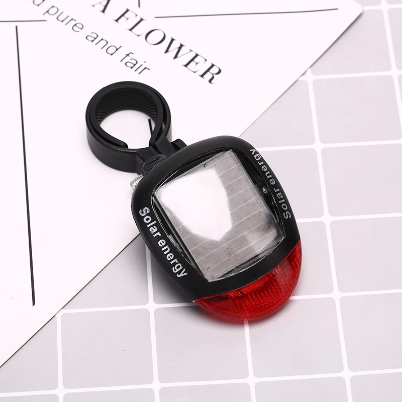 Велосипедный фонарь на солнечных батареях светодиодный задний мигающий для