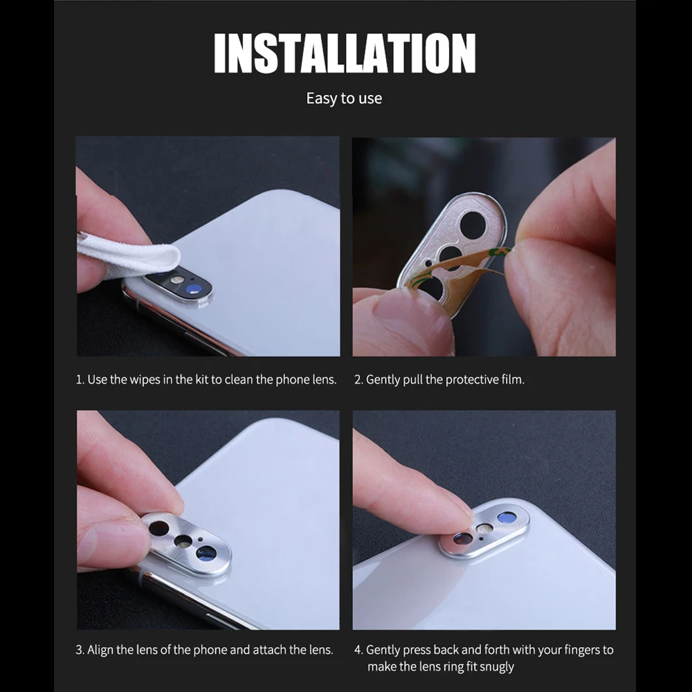 Модный металлический защитный чехол для объектива камеры задняя крышка защитное