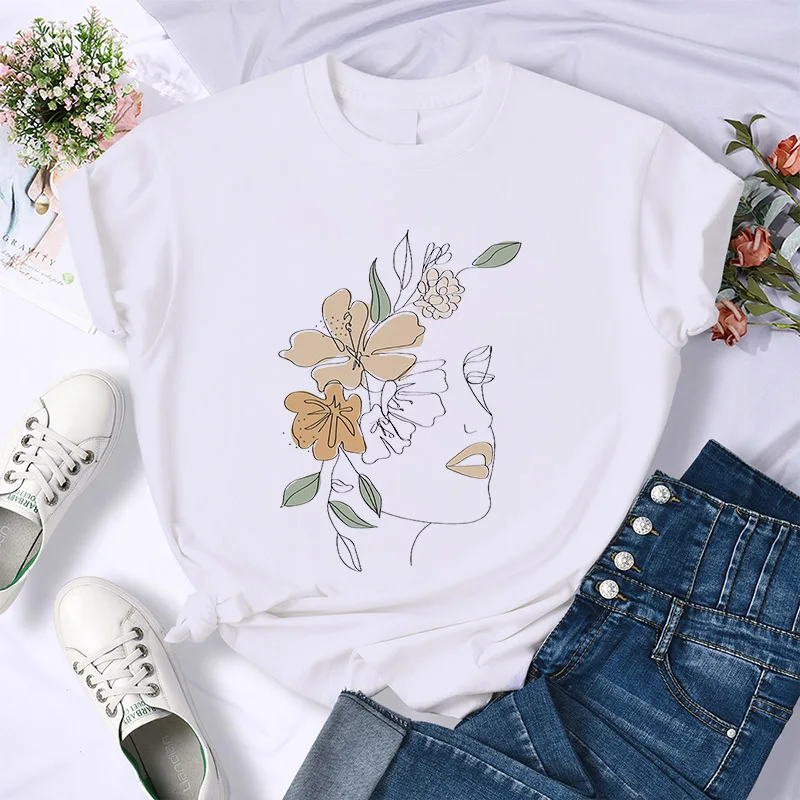 

Футболка женская базовая с круглым вырезом, креативная с милым принтом, белая рубашка с простым дизайном, уличная одежда, лето 2021