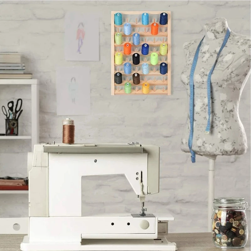 

Складной деревянный держатель-органайзер на шпулю, 48 шт.