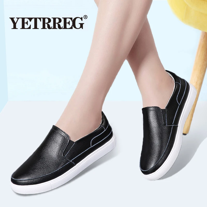 Новинка модные женские туфли на плоской подошве высокого качества сезон весна