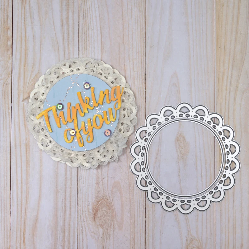 

YaMinSanNiO Lace Circle Frame Metal Cutting Dies For Paper Cards Making Scrapbooking Embossing Die Cuts Stencil Home Decor Crafs