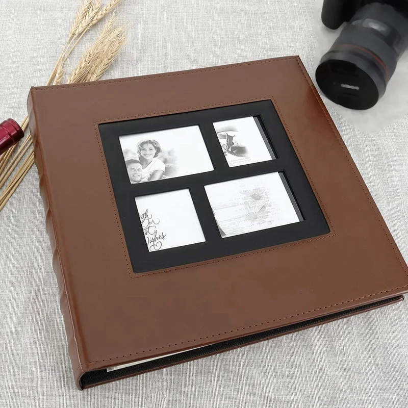 Фотоальбом вмещает 4X6 400 фотографий страниц большой емкости кожаный чехол Binder