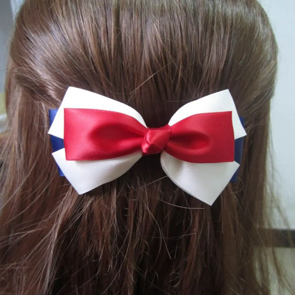 Корейский Сладкий бант заколки для волос девочек темно синий стиль мульти